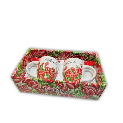 Typisch Hollands Gift box Mugs with spoon - Tulips