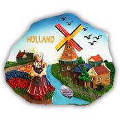 Typisch Hollands Magneet polystone Holland - Scene