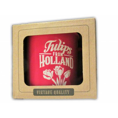 Typisch Hollands Retro Campusmok  Groot -Tulpen - Rood