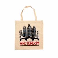 Typisch Hollands Baumwolltasche Amsterdam - Fassadenhäuser