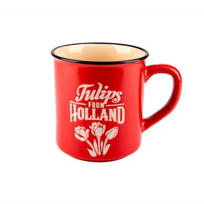 Typisch Hollands Retro Campus Mug Large -Tulips - Red