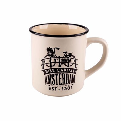 Typisch Hollands Retro Campus Becher Amsterdam Large - Bike - Cream