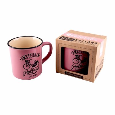 Typisch Hollands Retro Campus Mug Holland Large - Bicycle - Pink