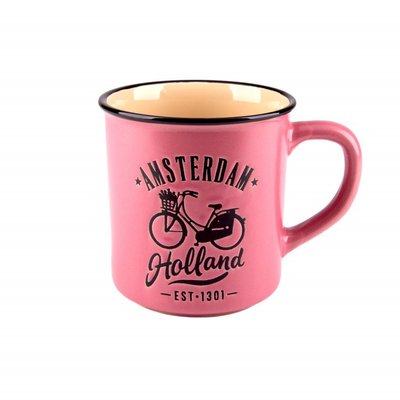 Typisch Hollands Retro Campus Mug Holland Large - Bicycle - Pink