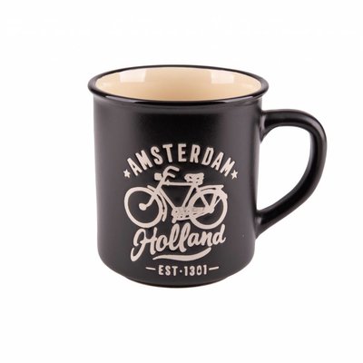 Typisch Hollands Retro Campus Mug Large - Fahrrad - Schwarz