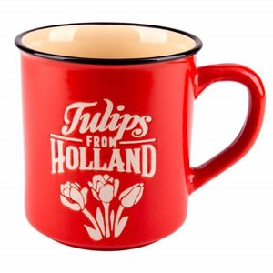 Typisch Hollands Retro Campus Mug Large -Tulpen - Rot