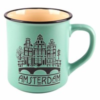 Typisch Hollands Retro Campus Becher Amsterdam Groot - Groen