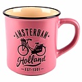 Typisch Hollands Retro Campus Mug Holland Large - Bicycle - Pink
