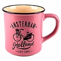 Typisch Hollands Retro Campusmok Holland Groot - Fiets - Roze