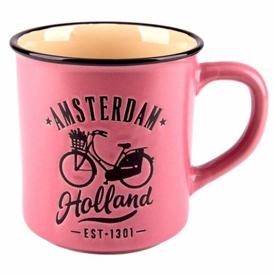 Typisch Hollands Retro Campus Mug Holland Large - Bicycle - Pink