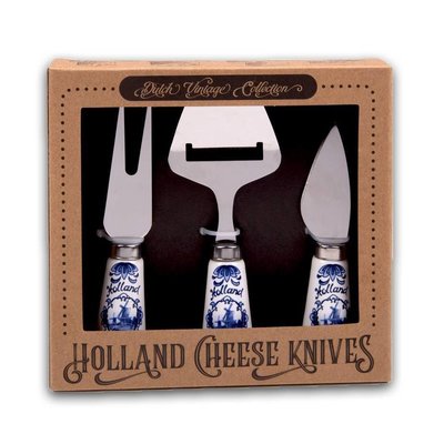 Typisch Hollands Cheese knives - in Delft blue gift packaging