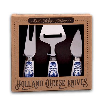 Typisch Hollands Cheese knives - in gift packaging Delft blue