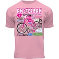Fox Originals Kinder T-Shirt - Amsterdam  fiets- Roze
