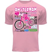 Holland fashion Children's T-Shirt - Amsterdam bicycle - Pink