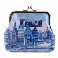 Typisch Hollands Knip wallet Delft blue - Amsterdam