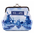 Typisch Hollands Geschnittene Brieftasche Holland Delfter Blau