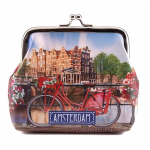 Typisch Hollands Knip-portemonnee Fiets op Brug - Amsterdam