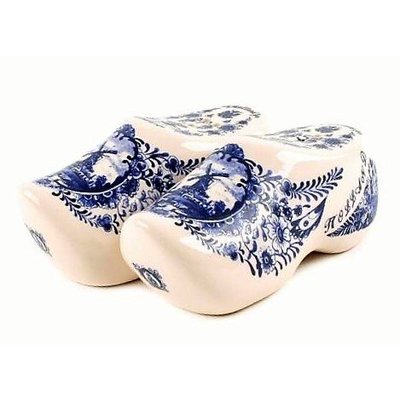 Typisch Hollands Pepper & salt clog pair of delft blue