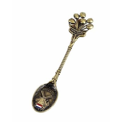 Typisch Hollands Teaspoon in cassette - Tulips - Bronze