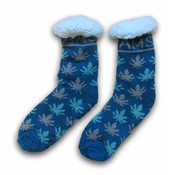 Holland sokken Fleece - Comfort Socken - Cannabis - Jeans blau