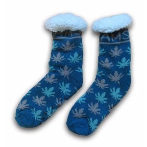 TTD Gifts Fleece - Comfortsokken - Cannabis - Jeansblauw