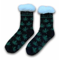 Holland sokken Fleece-Comforsocks - Cannabis - Amsterdam - Schwarzes Grün