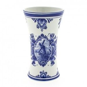 Heinen Delftware Delft blue chalice vase with mill small