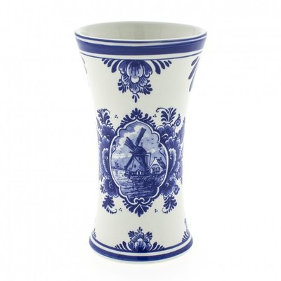 Heinen Delfts blauw Deft blue Chalice vase with mill large - small