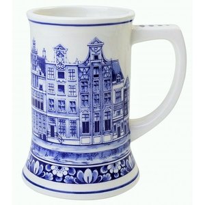 Heinen Delftware Beer mug Canal Houses - 17 cm