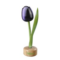 Typisch Hollands Tulpe auf Ständer – Aubergine Weiß