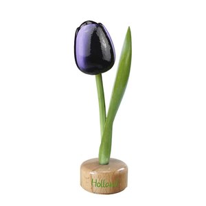 Typisch Hollands Tulip on Stand - Aubergine White