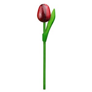 Typisch Hollands Wooden Tulip on stem - Red - Eggplant