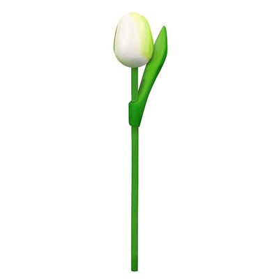 Typisch Hollands Wooden Tulip on stem - White - Small