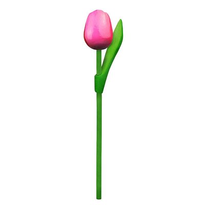 Typisch Hollands Wooden Tulip on stem - Pink small