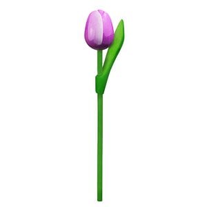 Typisch Hollands Wooden Tulip on stem Violet-White small