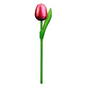 Typisch Hollands Wooden Tulip on stem Red-White small