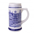 Heinen Delftware Beer mug canal houses Amsterdam-14 cm