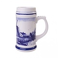 Heinen Delftware Delft blue beer mug - Mill landscape 14 cm