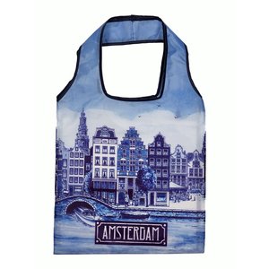Matix Opvouwbaar tasje Amsterdam Delfts blauw