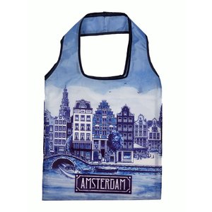 Typisch Hollands Faltbare Tasche Amsterdam Delft blau