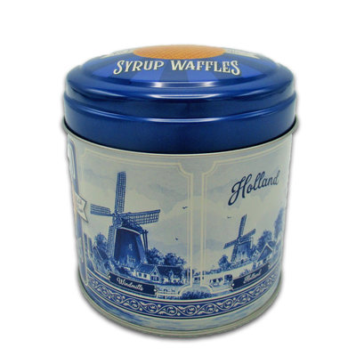 Typisch Hollands Stroopwafels in einer nostalgischen - Delfter blauen Dose - Holland