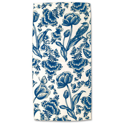 Typisch Hollands Bath towel - Delft blue - Tulips