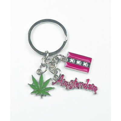 TTD Gifts Keyring - Charms - Weed Leaf - Amsterdam