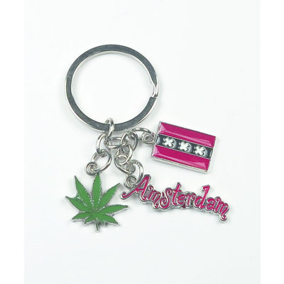 Typisch Hollands Sleutelhanger - Bedels - Wietblad - Amsterdam