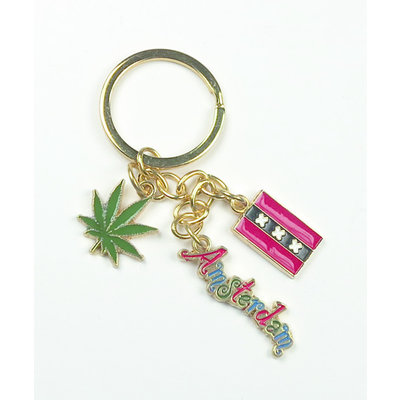 TTD Gifts Keyring - Charms - Weed Leaf - Amsterdam