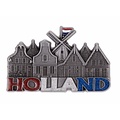 Typisch Hollands Magneet molen & huisjes Holland met glitter tin