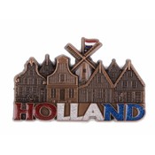 Matix Magneet molen & huisjes Holland met glitter koper