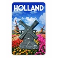 Typisch Hollands Magneet MDF/Metaal molen tulpenveld Holland