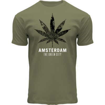 Fox Originals T-Shirt mit einer Karte von Cannabis Amsterdam
