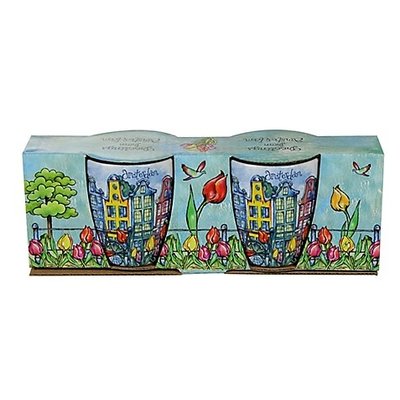 Typisch Hollands Espressotassen – Geschenkbox mit 2 Tassen, Amsterdam